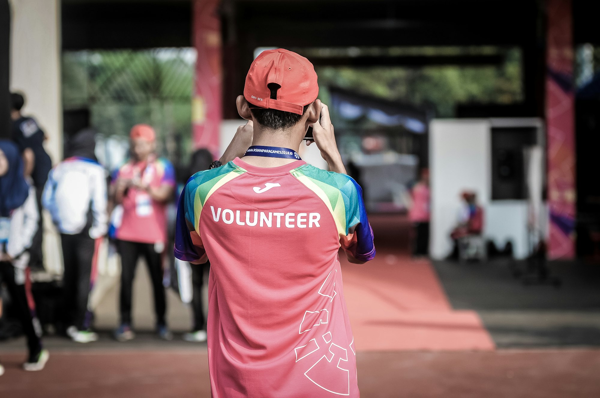Community volunteers and families gathered in mutual support